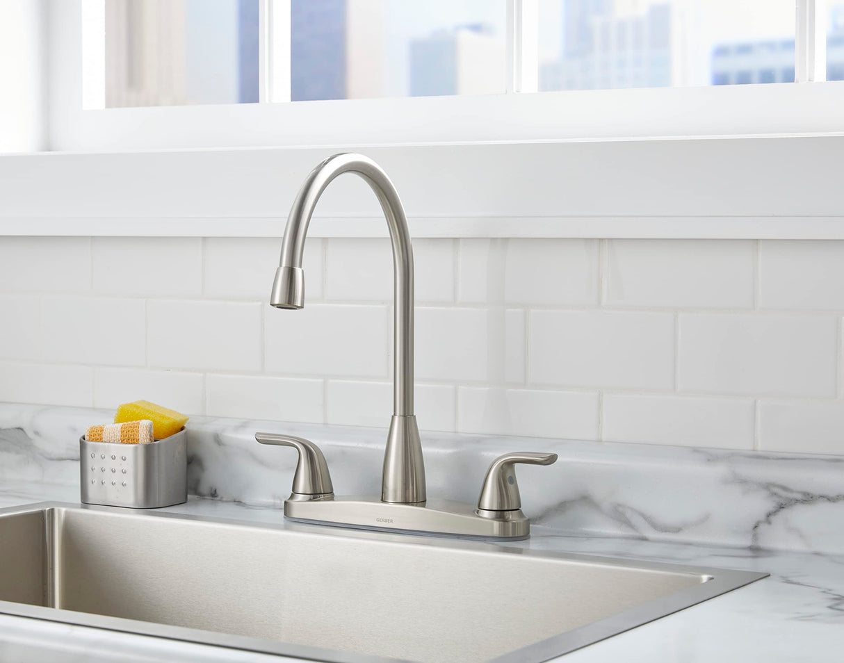Gerber G0040168SS Viper Two Handle High-arc Kitchen Faucet W/out Sidespray - STAI...