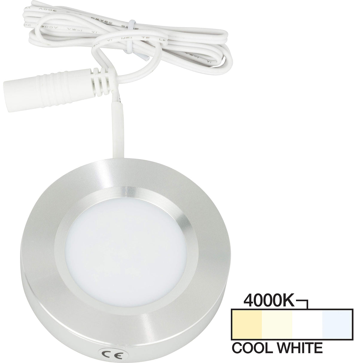 Task Lighting L-PS-FR-3BA-40 180 Lumen Pearl Series Puck Light, Brushed Aluminum 4000K Cool White