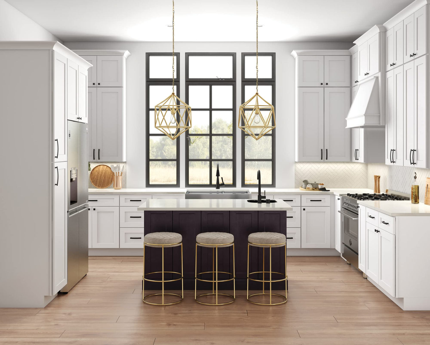 Elements 449-3SN 3" Center-to-Center Satin Nickel Square Hadly Cabinet Pull