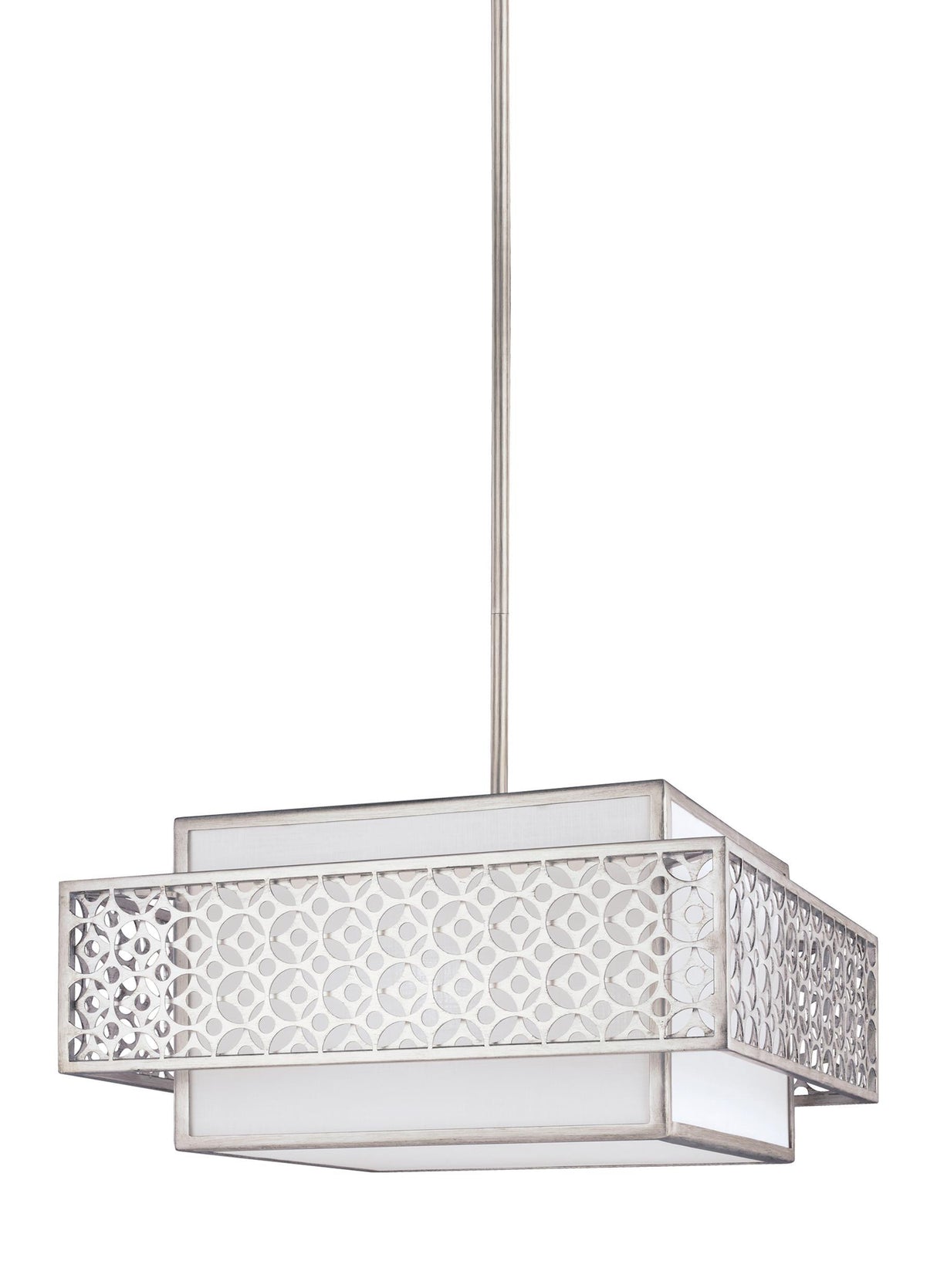 Feiss F3103/3SRS Kenney Multi Light Pendant, Satin Nickel, 3-Light (20"W x 10"H) 225watts
