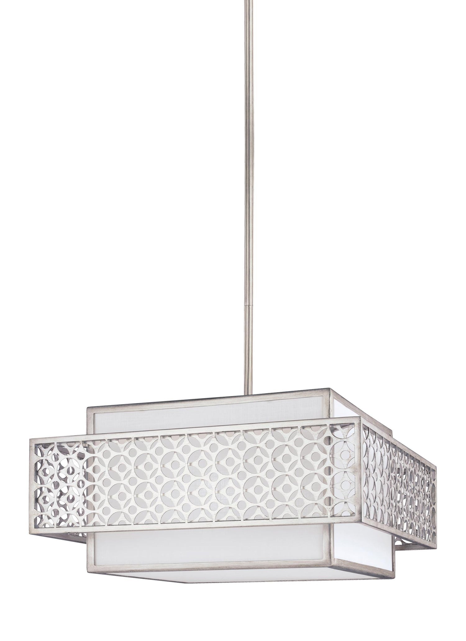 Feiss F3103/3SRS Kenney Multi Light Pendant, Satin Nickel, 3-Light (20"W x 10"H) 225watts