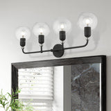 Livex Lighting 16975-04 Downtown Bathroom Vanity Light Black with Brushed Nickel Accents