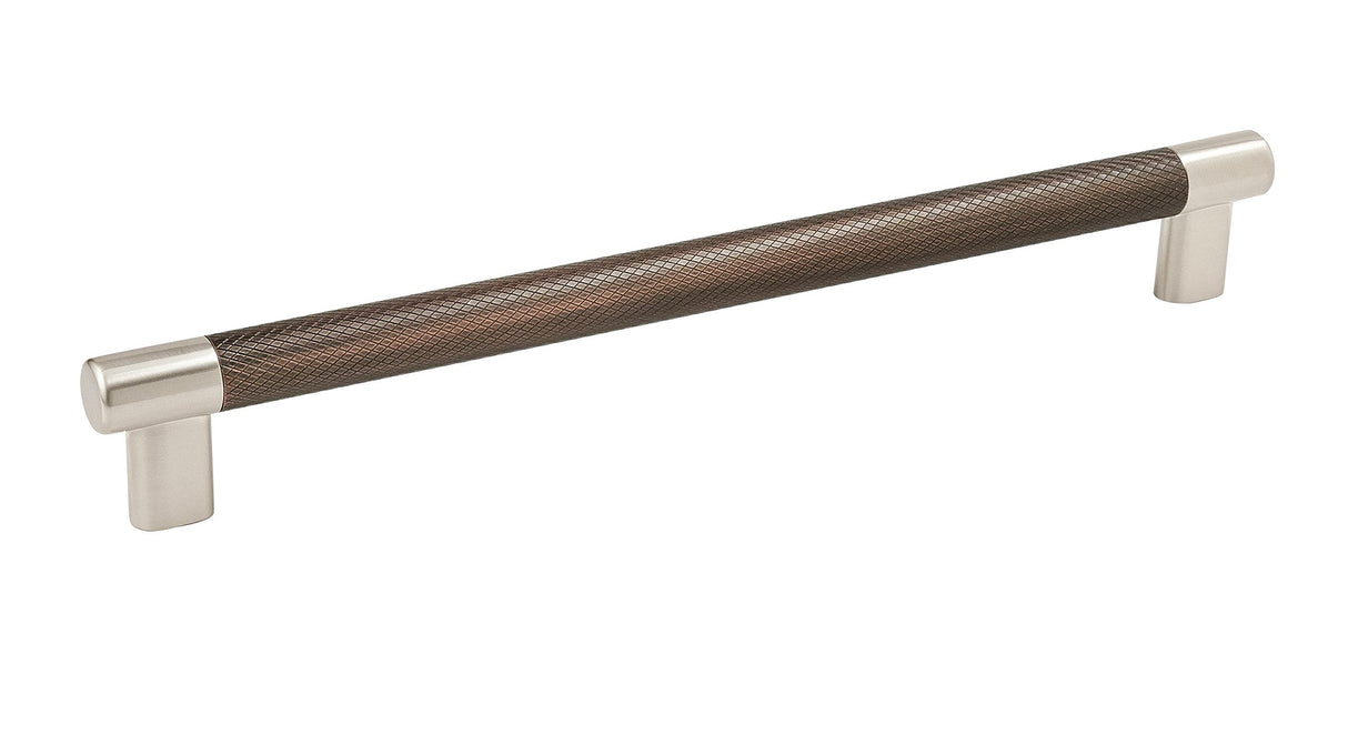 Amerock Cabinet Pull Satin Nickel/Oil-Rubbed Bronze 10-1/16 inch (256 mm) Center to Center Esquire 1 Pack Drawer Pull Drawer Handle Cabinet Hardware