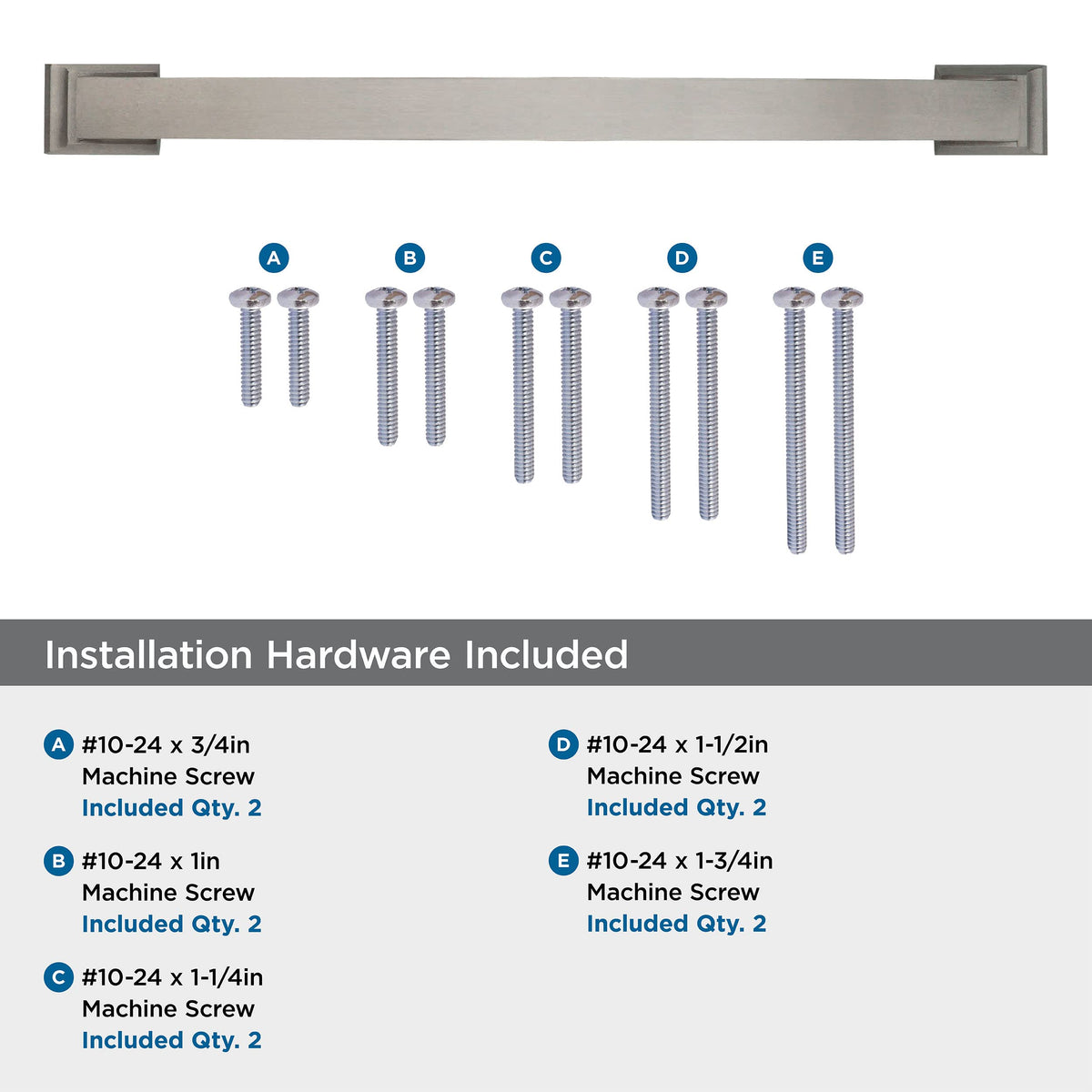 Amerock Appliance Pull Satin Nickel 12 inch (305 mm) Center to Center Candler 1 Pack Drawer Pull Drawer Handle Cabinet Hardware