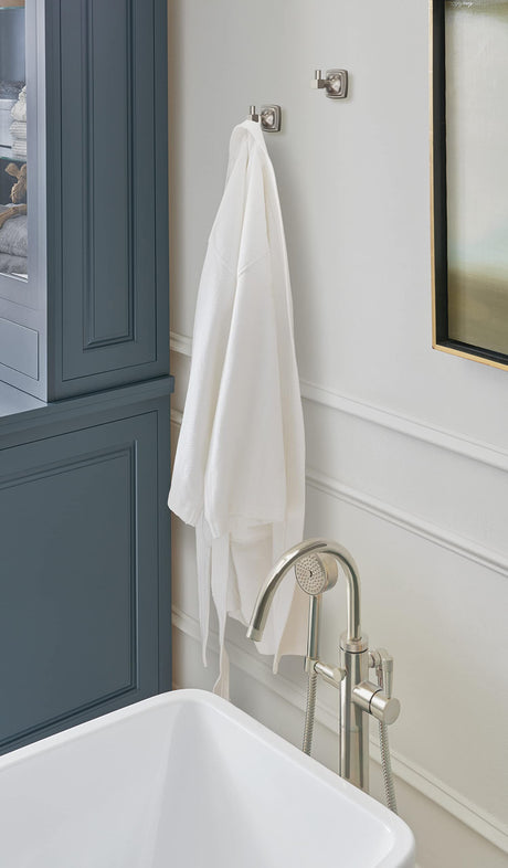 Amerock BH36090G10 Brushed Nickel Single Robe Hook 2-1/4 in. (57 mm) Length Towel Holder Stature Towel Hook for Bathroom Bathroom Hardware Bath Accessories