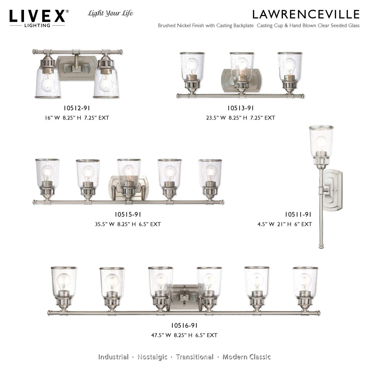 Livex Lighting Lawrenceville 1 Light Wall Sconce Bronze Finish