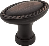 Elements Z115L-DBAC 1-3/8" Overall Length Brushed Oil Rubbed Bronze Oval Rope Detailed Lindos Cabinet Knob