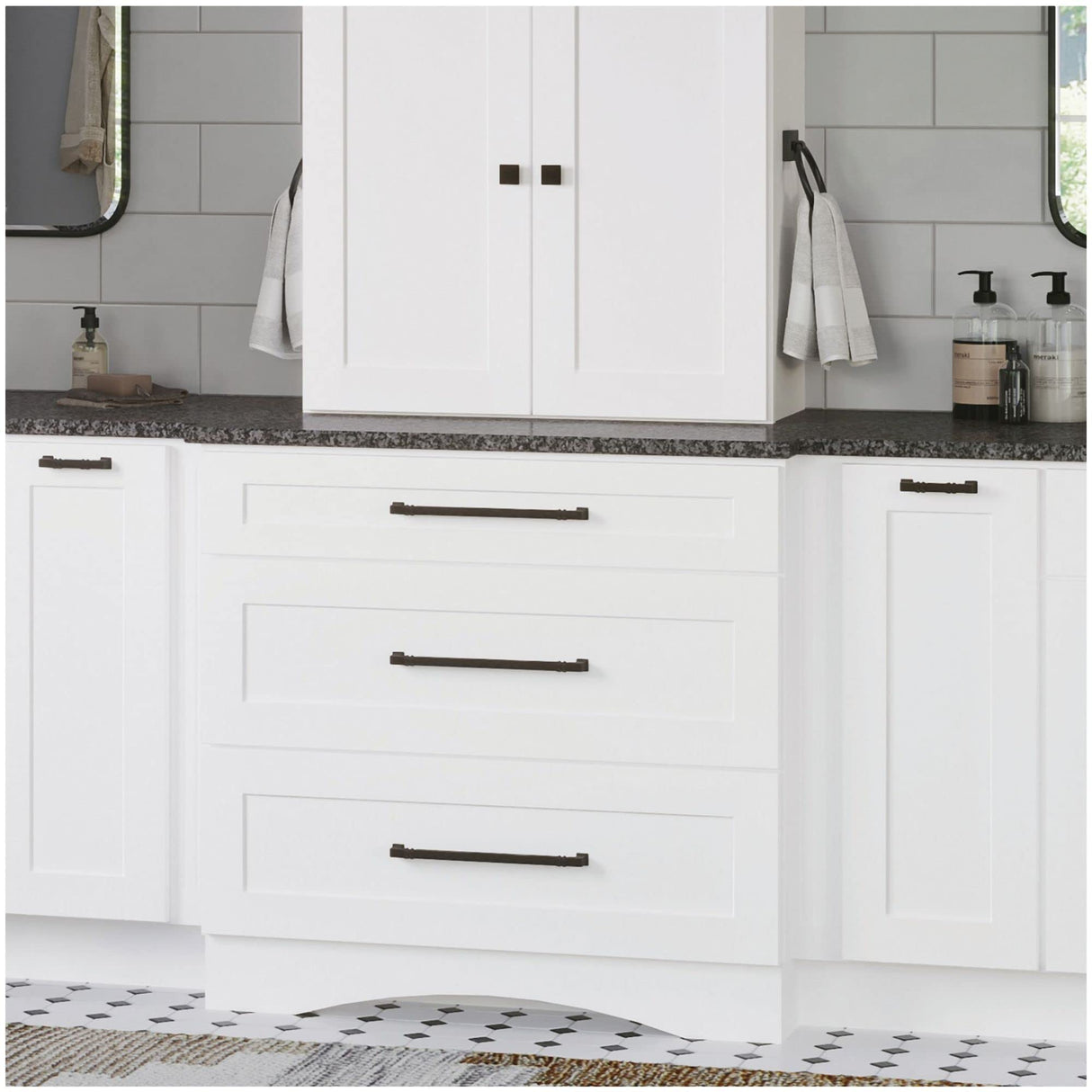 Jeffrey Alexander 602-128BLK 128 mm Center-to-Center Matte Black Rustic Twist Tahoe Cabinet Pull