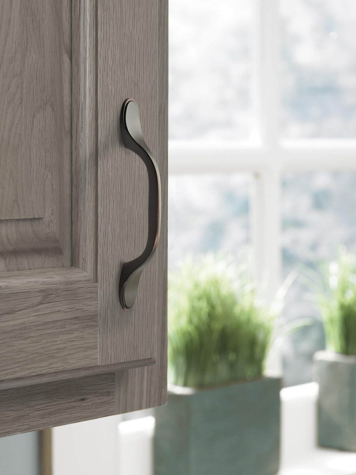 Amerock Cabinet Pull Oil Rubbed Bronze 3 inch (76 mm) Center-to-Center Ravino 1 Pack Drawer Pull Drawer Handle Cabinet Hardware