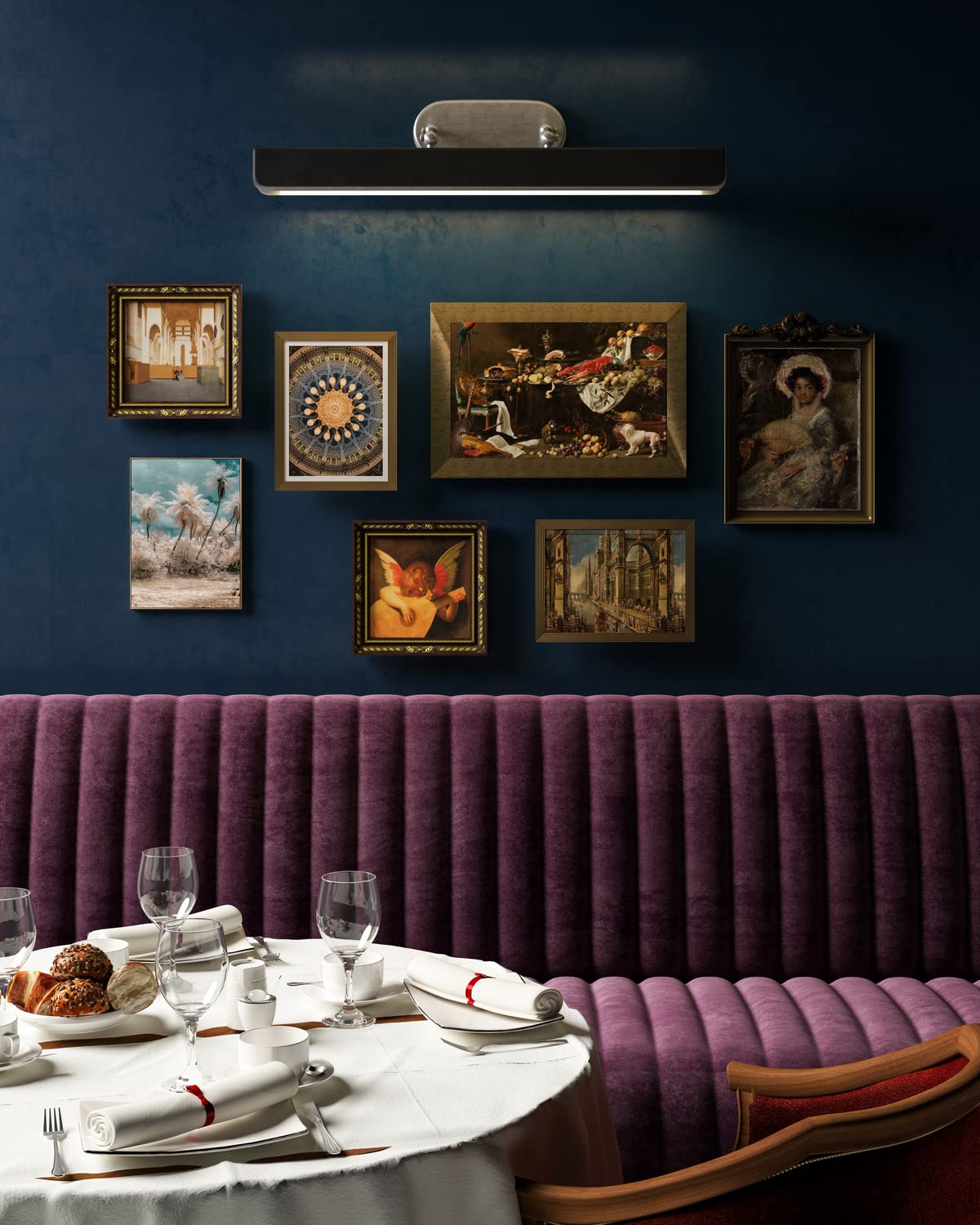 Alora PL307931ANTL VALISE PICTURE LIGHT LED ANTIQUE NICKEL TUXEDO LEATHER