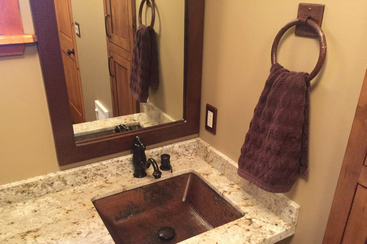 Premier Copper Products TR7DB 7-Inch Hand Hammered Copper Towel Ring, Oil Rubbed Bronze