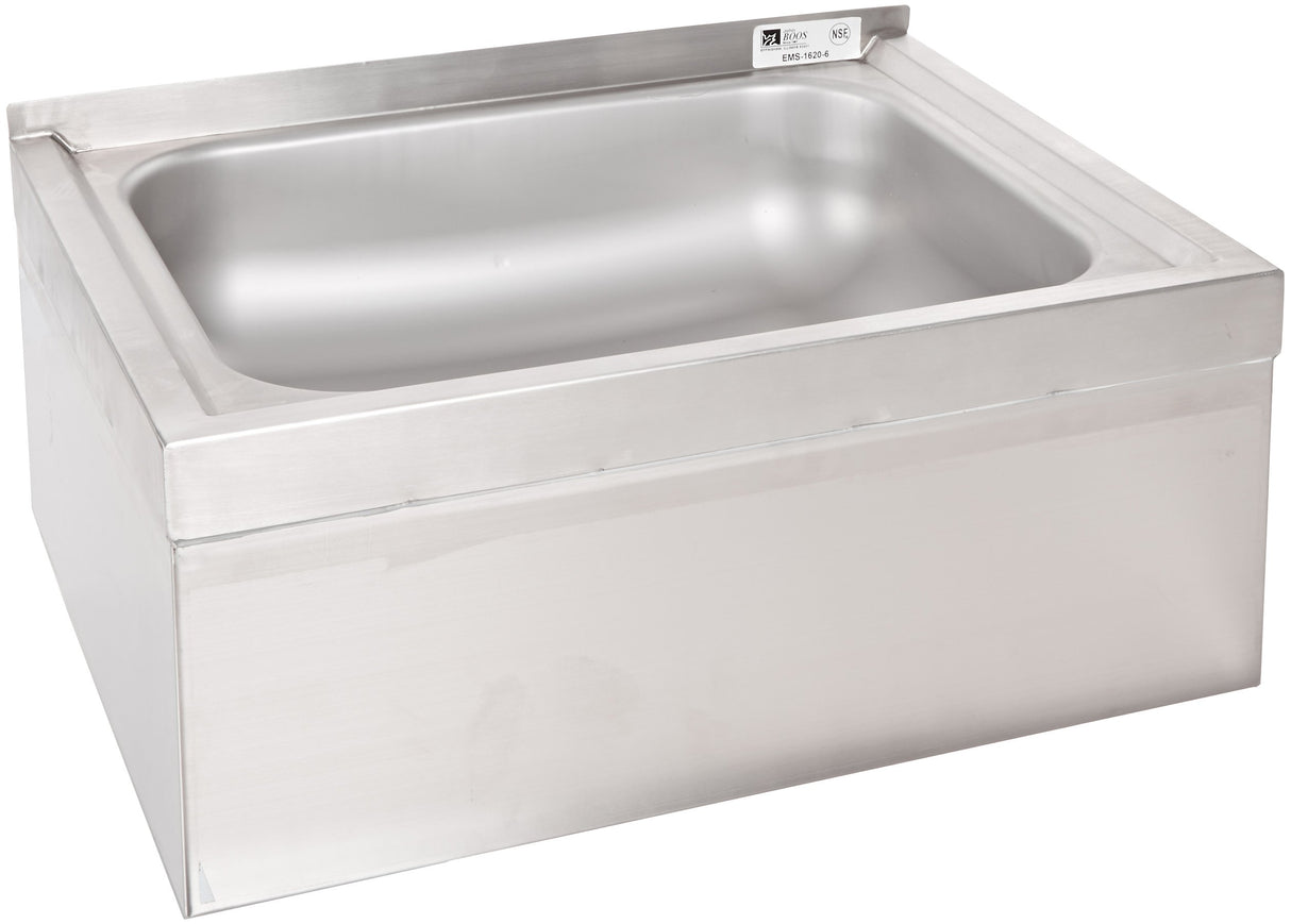 John Boos PBMS2016-6 Stainless Steel Mop Sink, 6" Deep Sink Bowl, 24-5/8" Length x 19-1/8" Width