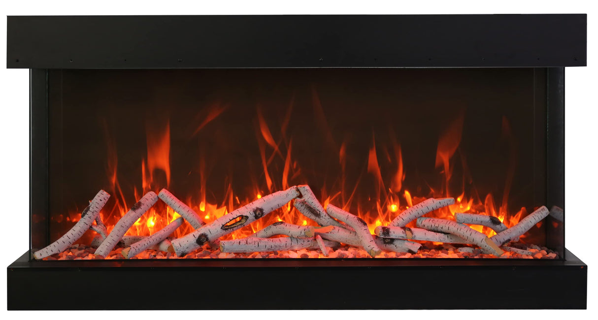 Amantii 40-TRV-XT-XL Trv View Extra Tall Smart Electric - 40" Indoor / Outdoor WiFi Enabled  3 Sided Electric Fireplace Featuring a 22" Height, MultiFunction Remote, Multi Speed Flame Motor, and a Selection of Media Options