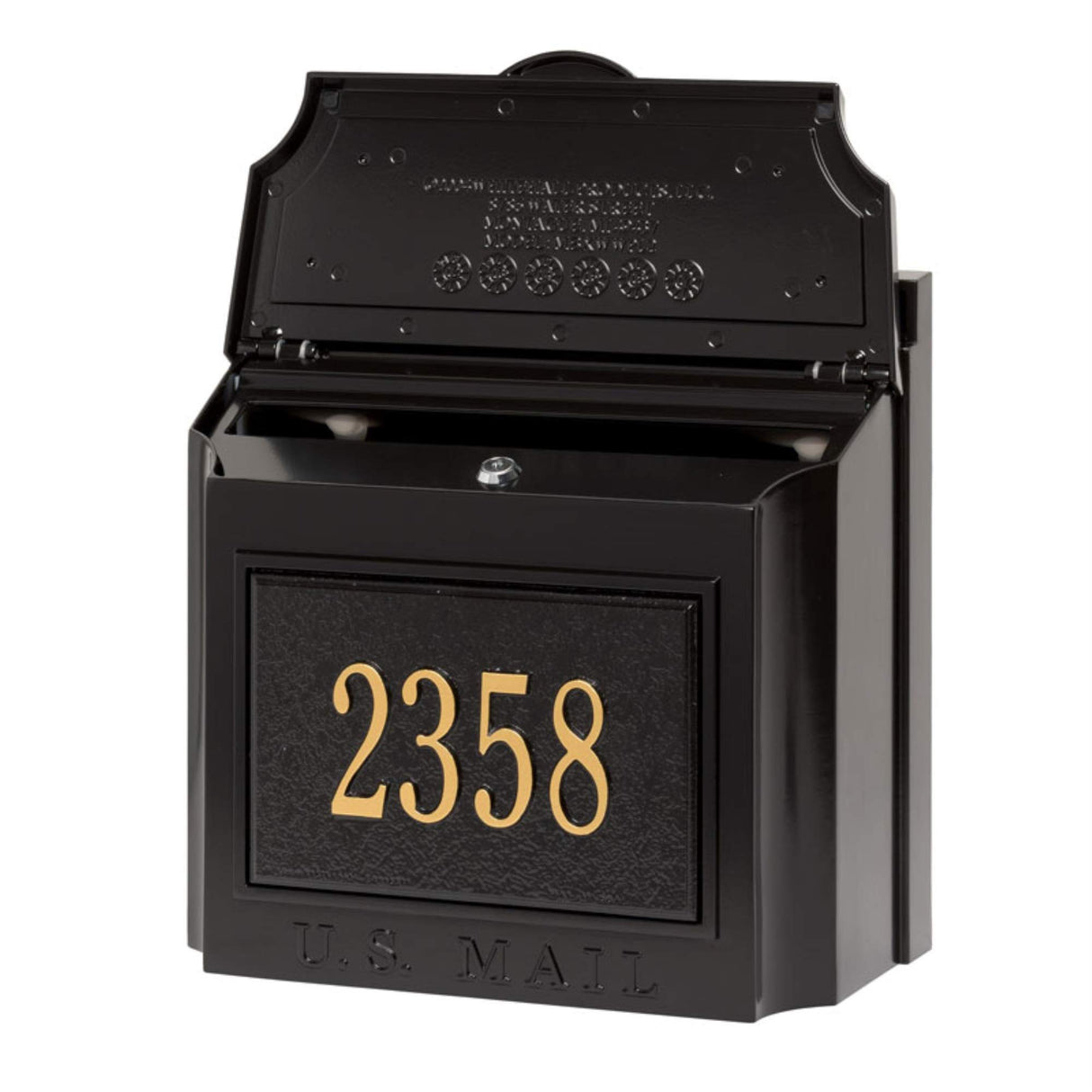 Whitehall 16103 - Wall Mailbox Package - Black/Gold