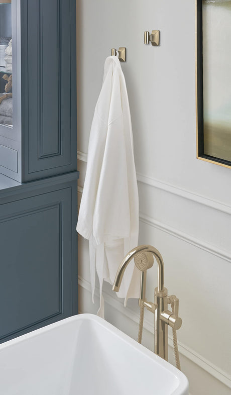 Amerock BH36010BBZ Golden Champagne Single Robe Hook 2-5/8 in. (67 mm) Length Towel Holder Highland Ridge Towel Hook for Bathroom Bathroom Hardware Bath Accessories