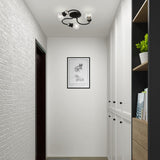 Bromley 3 Light Flush Mount in Black with Brushed Nickel (46383-04)