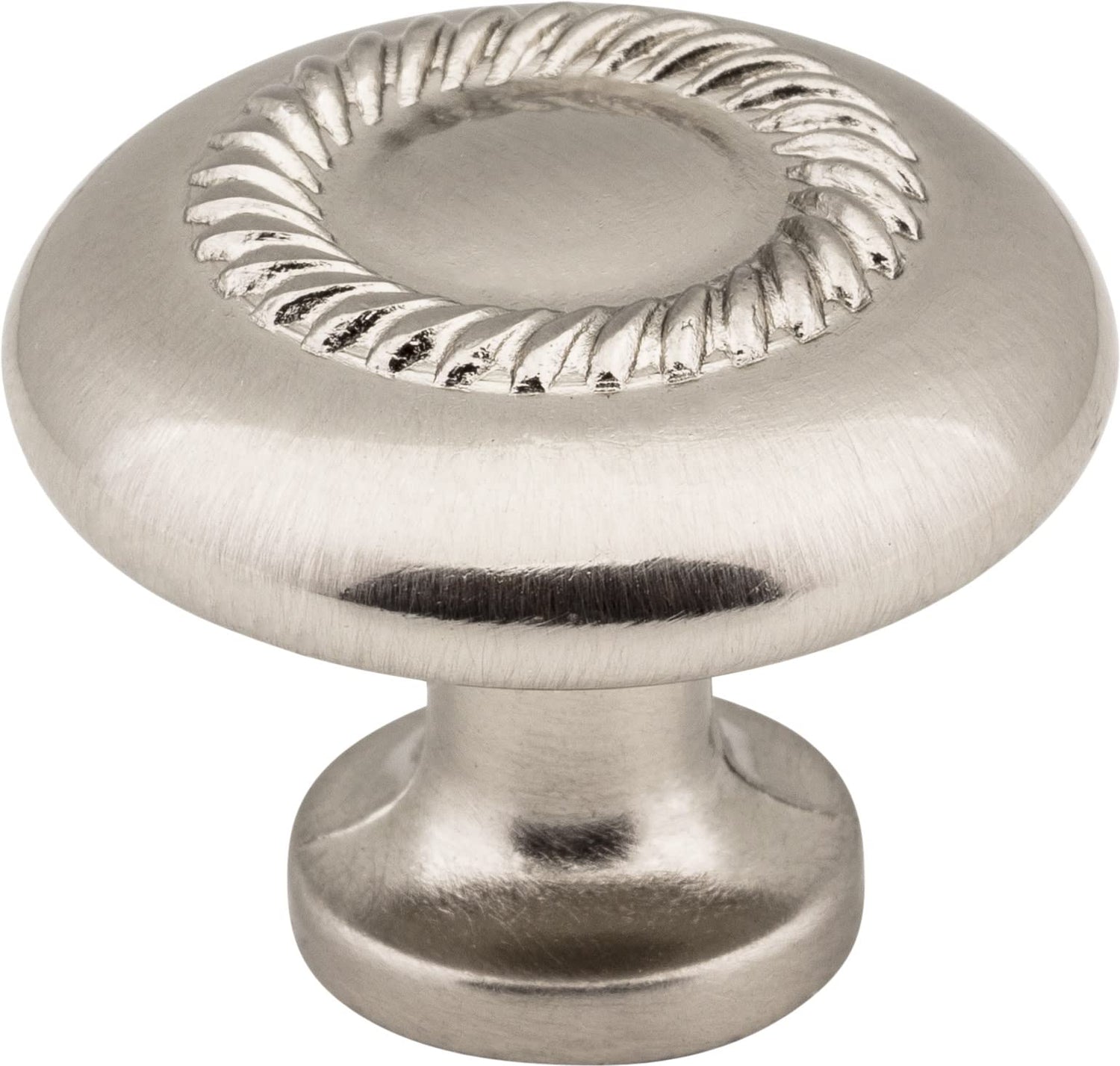 Elements Z118-SN 1-1/4" Diameter Satin Nickel Rope Detailed Cypress Cabinet Mushroom Knob