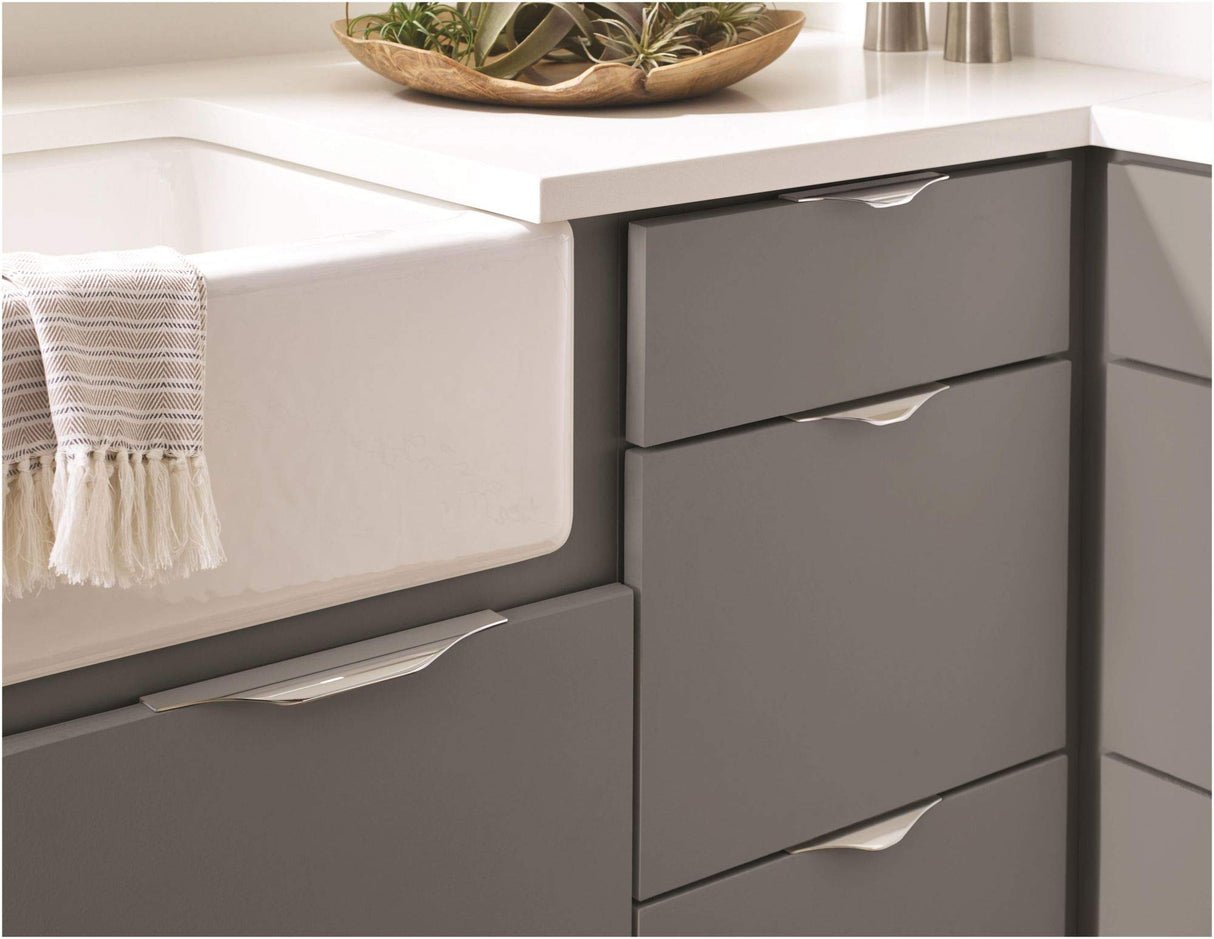 Amerock Cabinet Edge Pull Polished Chrome 4-3/16 inch (106 mm) Center to Center Aloft 1 Pack Drawer Pull Drawer Handle Cabinet Hardware