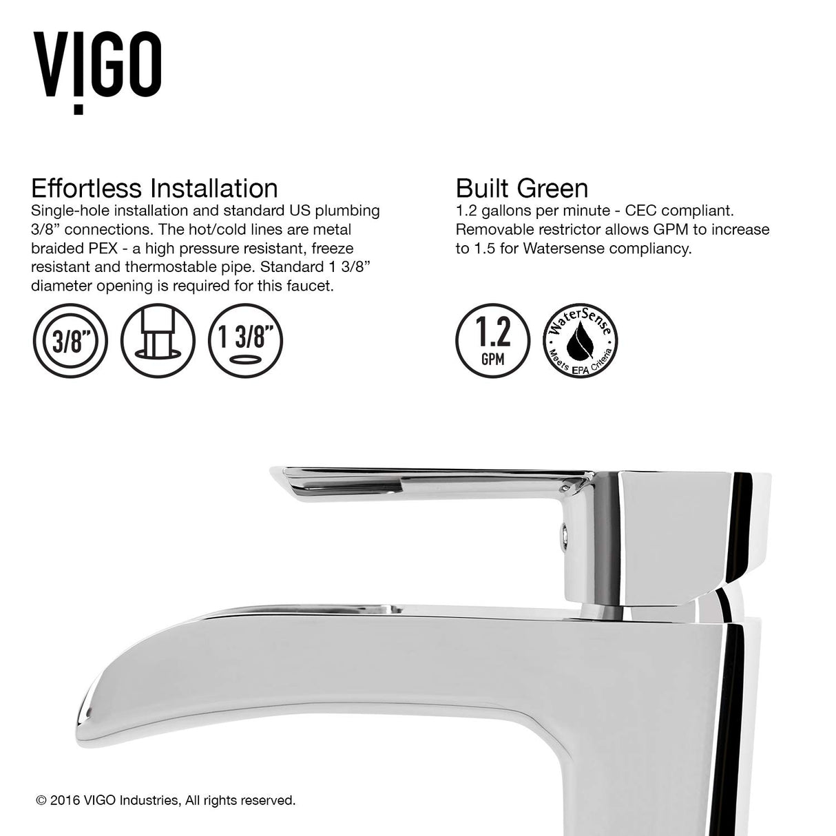 VIGO VGT1702 18.13" L -13.0" W -10.5" H Handmade Countertop Glass Rectangle Vessel Bathroom Sink Set in Slate Grey Finish with Chrome Single-Handle Single Hole Waterfall Faucet and Pop Up Drain