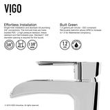 VIGO VGT1702 18.13" L -13.0" W -10.5" H Handmade Countertop Glass Rectangle Vessel Bathroom Sink Set in Slate Grey Finish with Chrome Single-Handle Single Hole Waterfall Faucet and Pop Up Drain