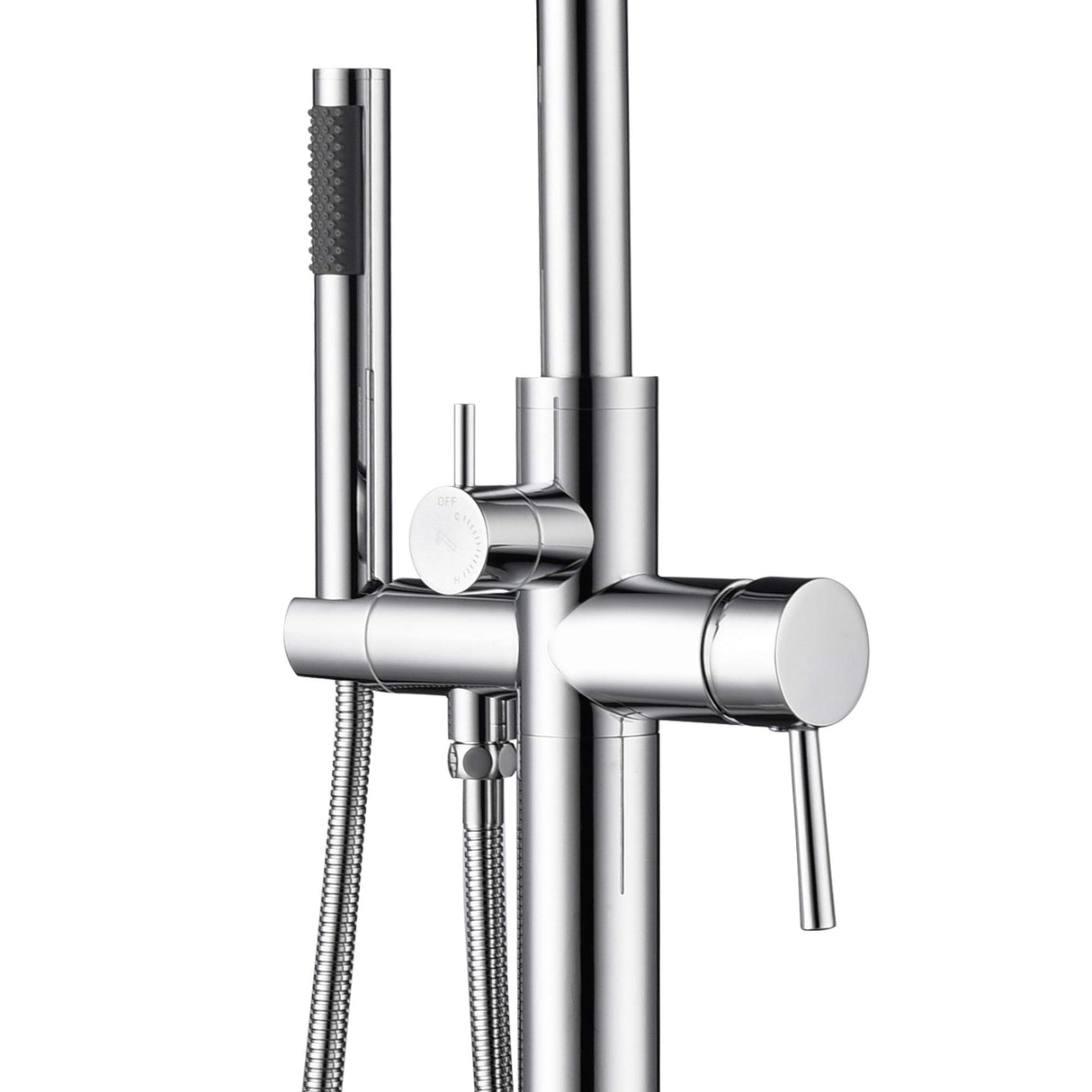 PULSE ShowerSpas 3021-FSTF-CH Chrome Freestanding Tub Filler with Diverter