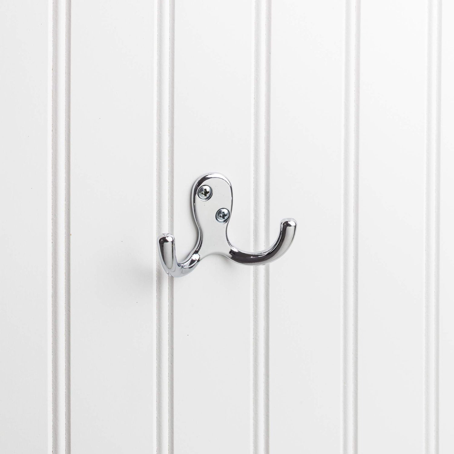 Elements YD15-187PC 1-7/8" Polished Chrome Heavy Duty Double Prong Wall Mounted Hook