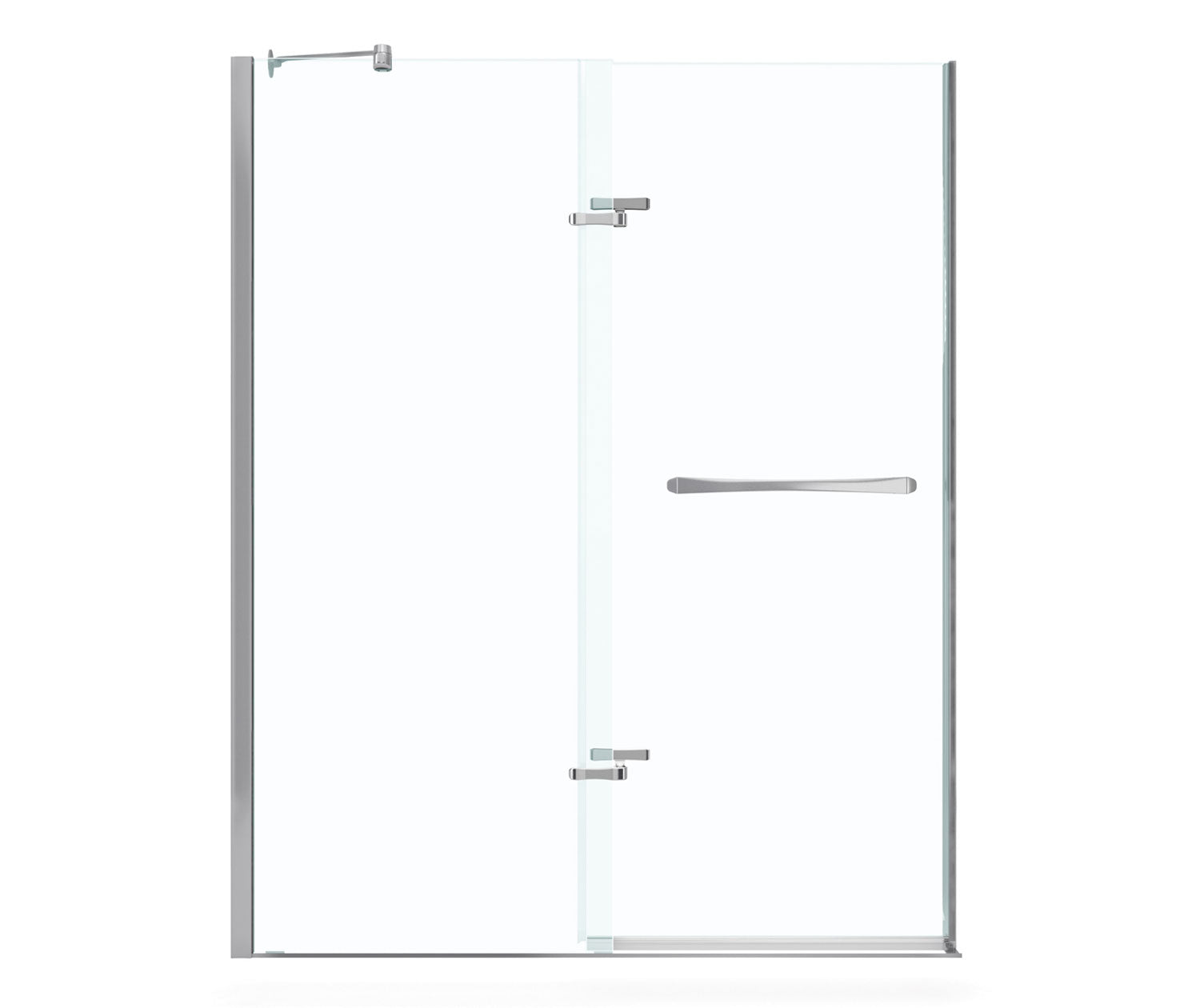 MAAX 136672-900-084-000 Reveal 71 56-59 x 71 ½ in. 8mm Pivot Shower Door for Alcove Installation with Clear glass in Chrome