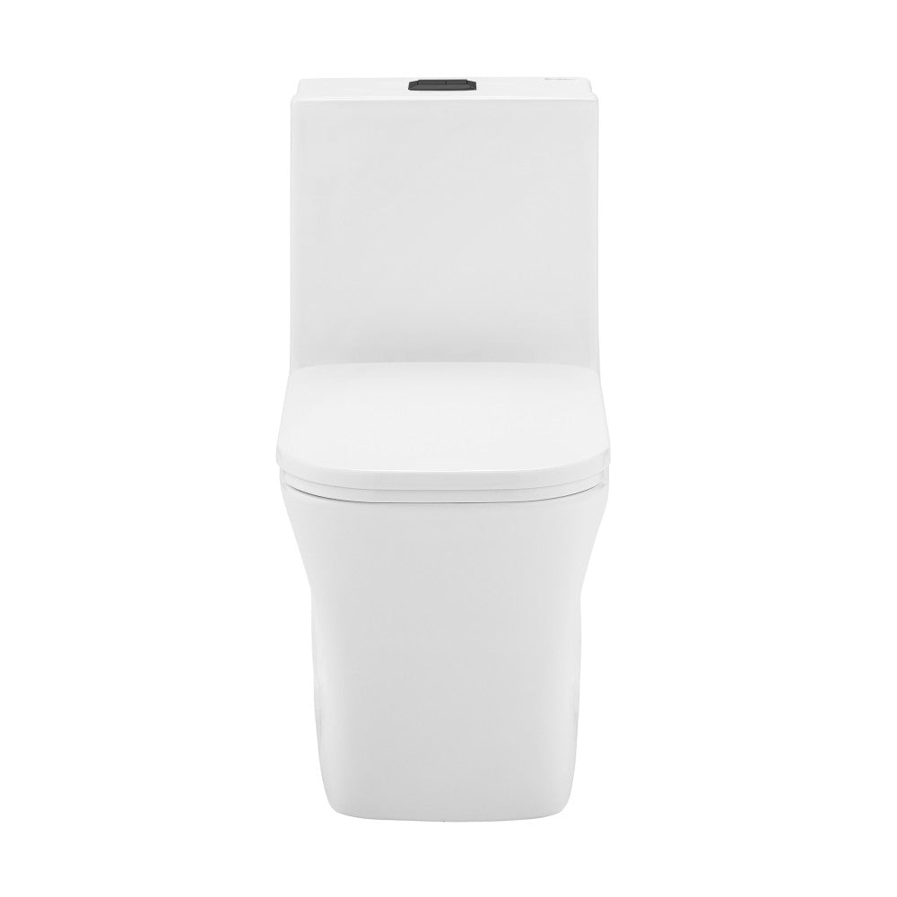 Concorde One Piece Square Toilet Dual Flush, Black Hardware 1.1/1.6 gpf