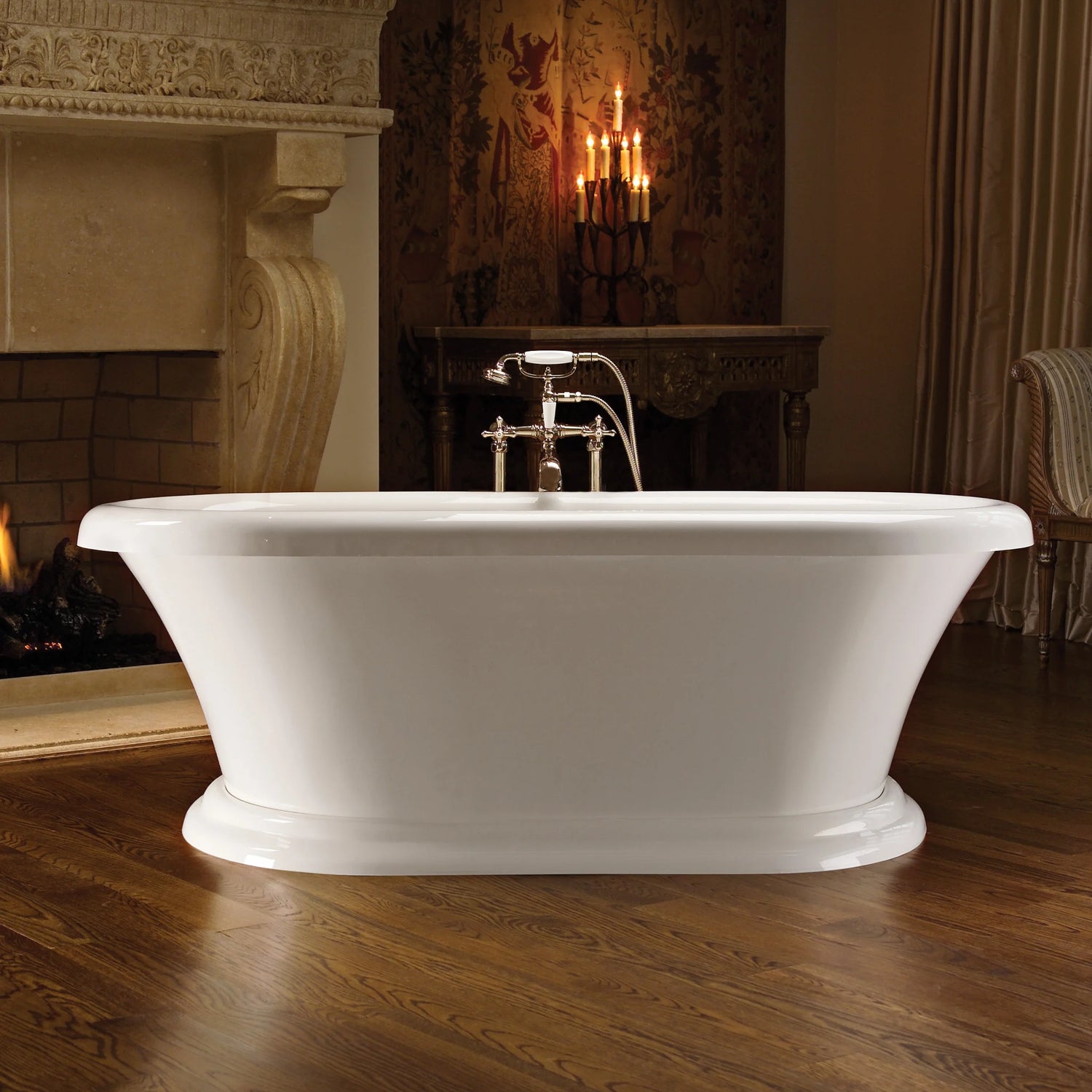 MTI Melinda 1 Soaker Tub with Pedestal Base & Access Panel - (DoloMatte) - 71-1/4" L x 34-3/4" W x 23-1/2" H