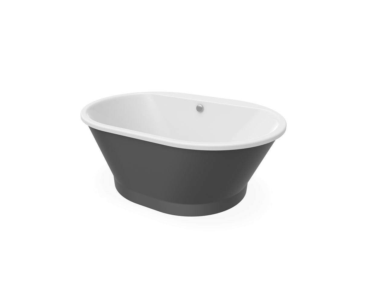 MAAX 103901-000-002-114 Brioso 6042 AcrylX Freestanding Center Drain Bathtub in White with Thundey Grey Skirt