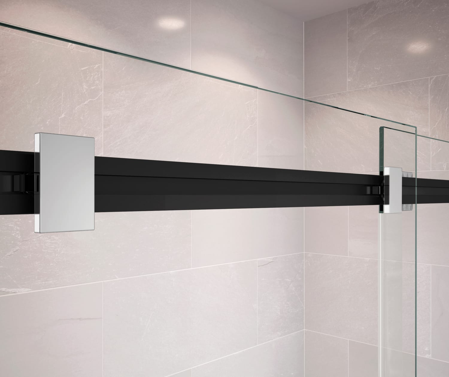 MAAX 136271-900-360-000 Duel 44-47 x 70 ½-74 in. 8 mm Bypass Shower Door for Alcove Installation with Clear glass in Matte Black & Chrome