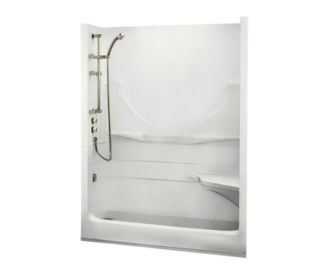 MAAX 200011-000-001-100 Allegro II 59 x 32 Acrylic Alcove Left-Hand Drain One-Piece Shower in White