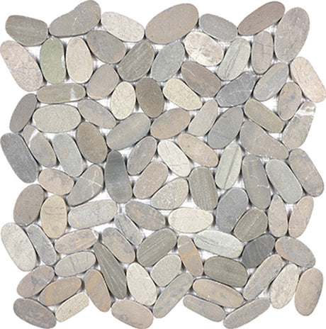 Anatolia Tile Zen Vitality Mica Flat Matte Pebble Mosaics. 1 Sheet = 1 Sq. Ft. 5001-0229-0 (76-464) Vitality Mica Flat Pebble - premium natural stone mosaic tile from Anatolia Tile, available at PoshHaus showroom in Keene, NH