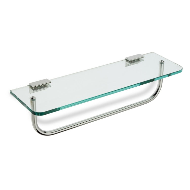 Clear Glass Bathroom Shelf with Towel Bar