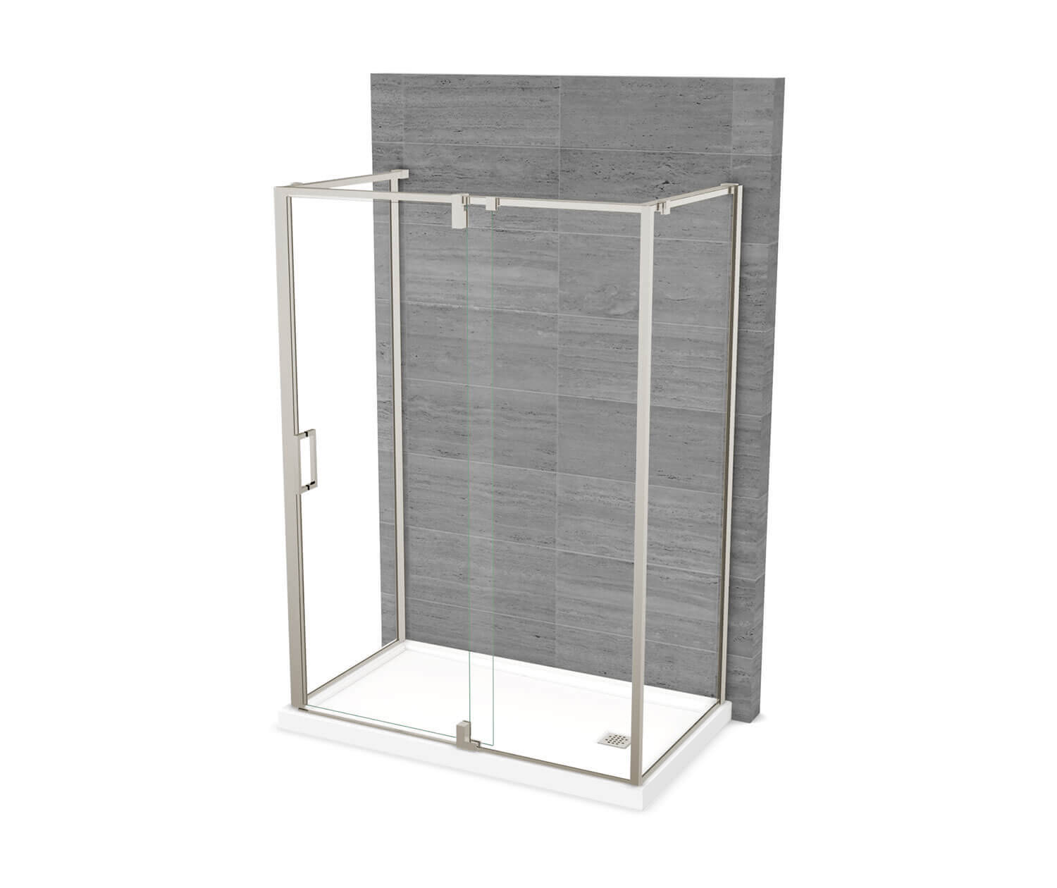 MAAX 137873-900-305-000 ModulR 60 x 36 x 78 in. 8mm Pivot Shower Door for Wall-mount Installation with Clear glass in Brushed Nickel
