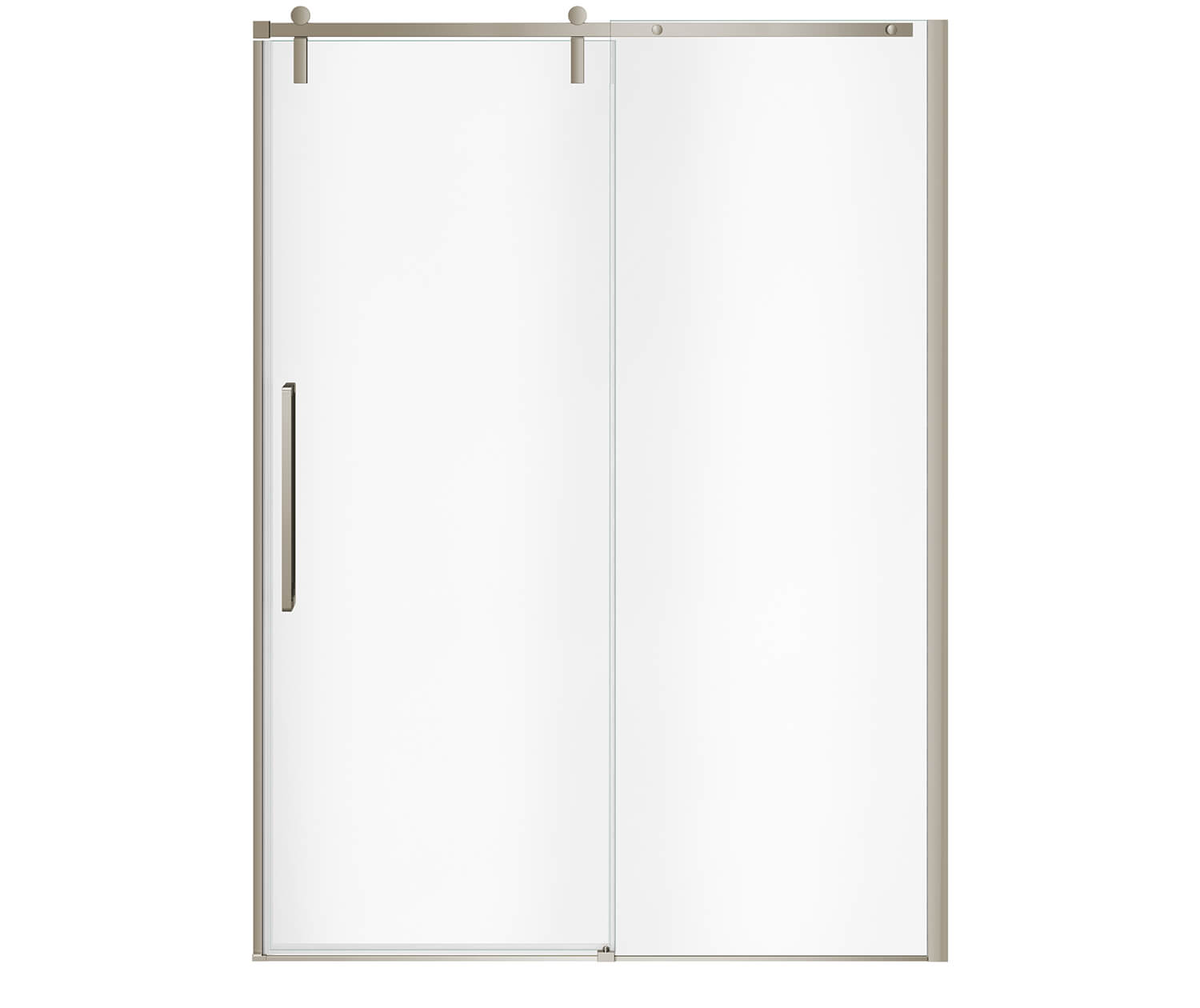 MAAX 135875-900-305-000 Nebula 56 ½-58 ½ x 78 ¾ in. 8mm Sliding Shower Door for Alcove Installation with Clear glass in Brushed Nickel