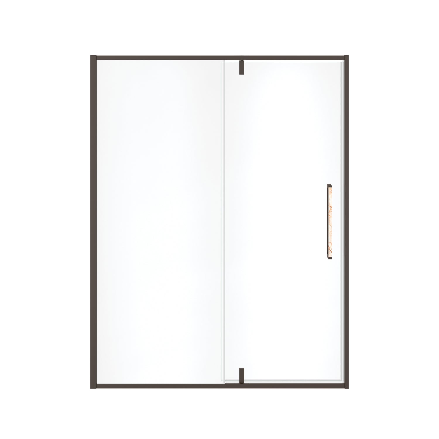 MAAX 135326-900-283-000 Uptown 57-59 x 76 in. 8 mm Pivot Shower Door for Alcove Installation with Clear glass in Dark Bronze & Beige Marble