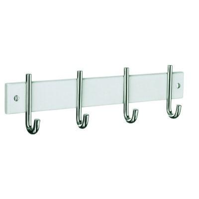Smedbo Beslagsboden Coat Rack in Chrome Stainless Steel/White Wood