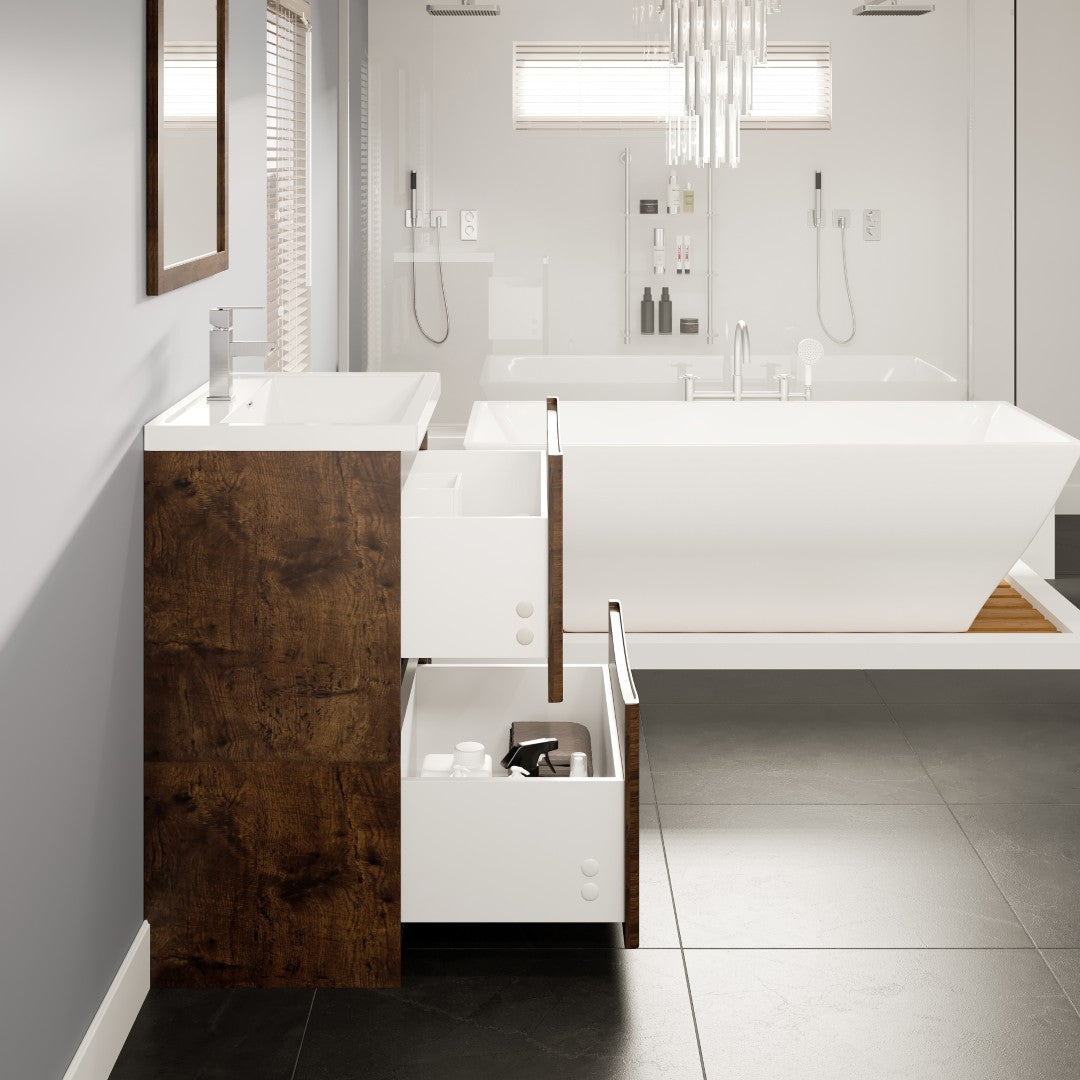 Smile 24 in. Rosewood Single Sink Bath Vanity with Acrylic Top and Integrated Sink