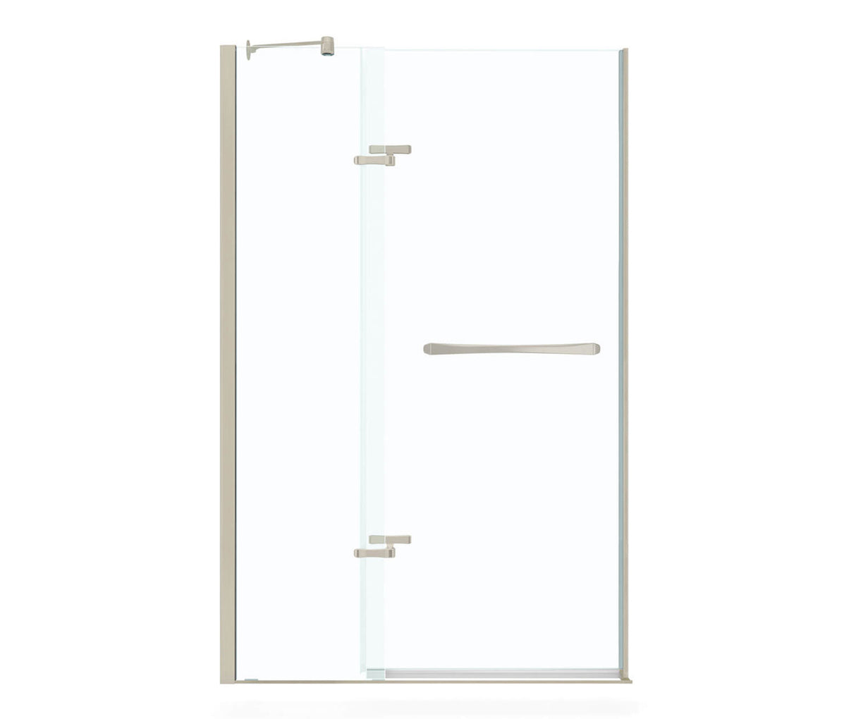 MAAX 136883-900-305-000 Reveal 71 51 ½-54 ½ x 71 ½ in. 8mm Pivot Shower Door for Alcove Installation with Clear glass in Brushed Nickel