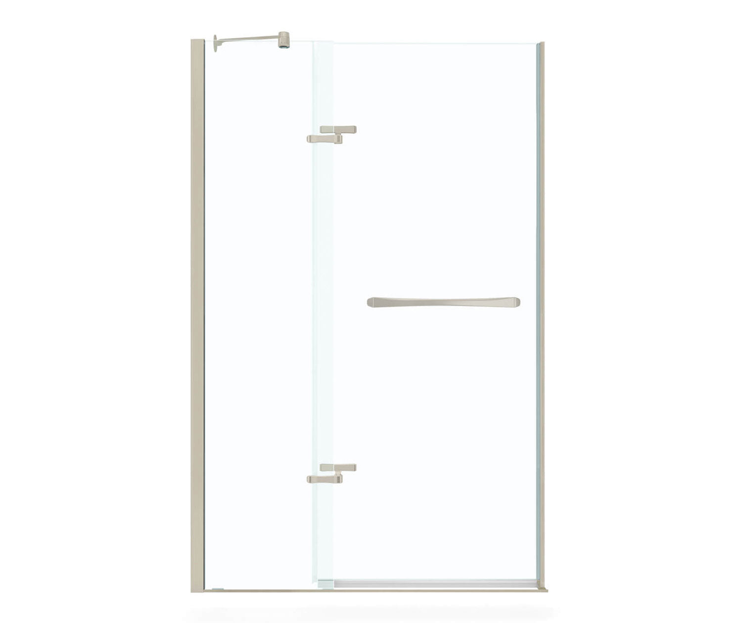 MAAX 136883-900-305-000 Reveal 71 51 ½-54 ½ x 71 ½ in. 8mm Pivot Shower Door for Alcove Installation with Clear glass in Brushed Nickel