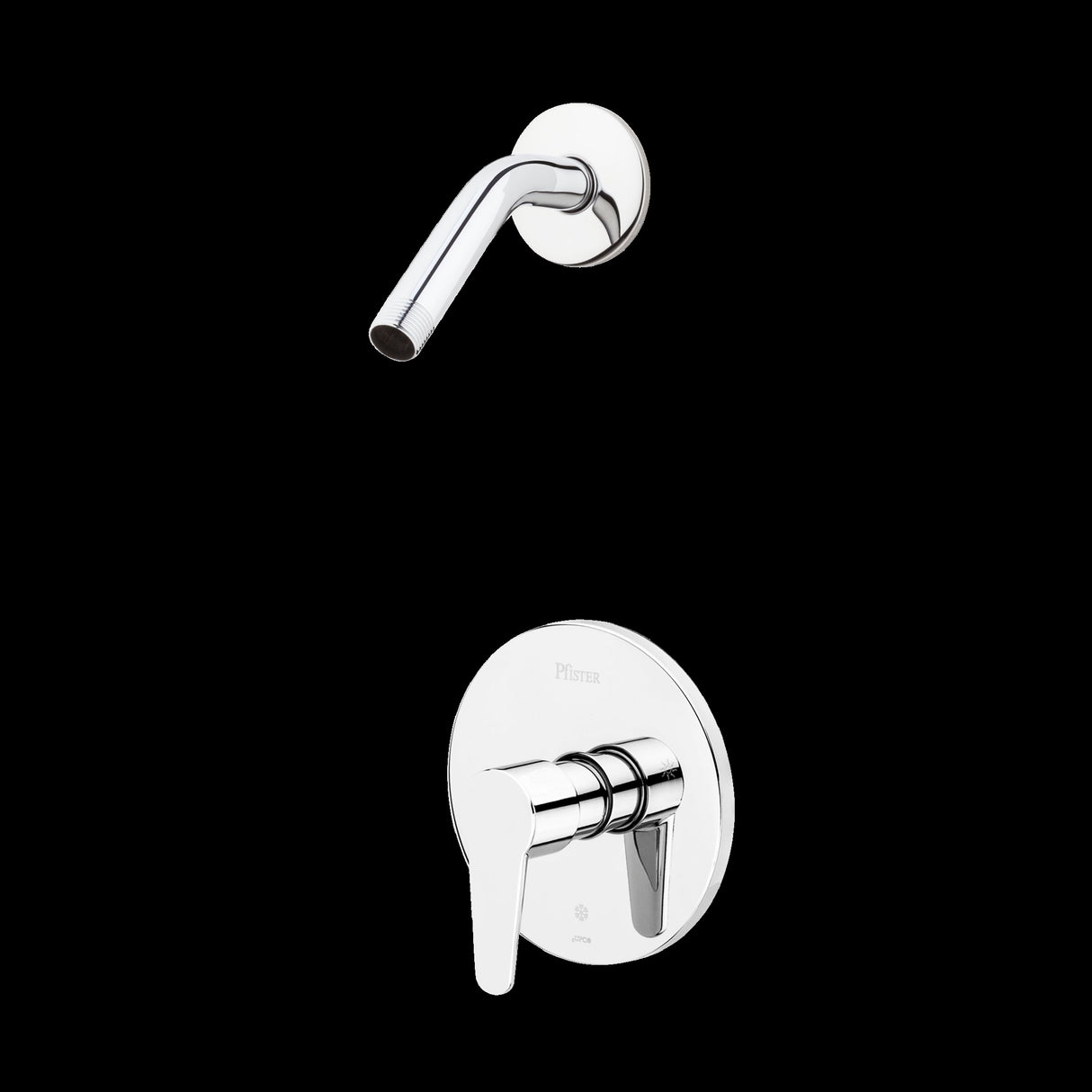 Pfirst Series 1-Handle Shower, Trim Only Less Showerhead in Polished Chrome