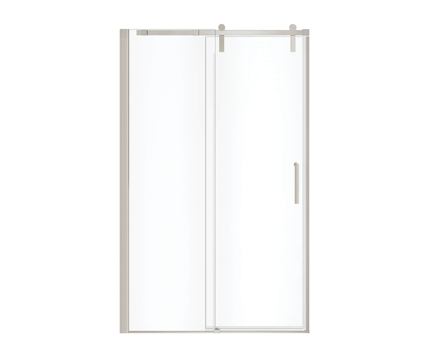 MAAX 137680-900-305-000 Outback 43 ¼ - 46 ½ x 70 ½ in. 8mm Sliding Shower Door for Alcove Installation with Clear glass in Brushed Nickel
