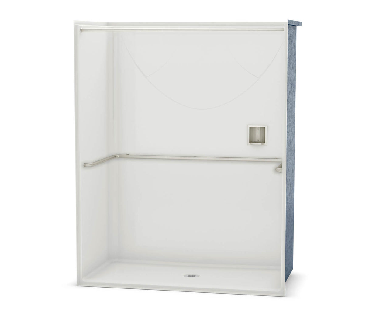 MAAX 106036-000-002-102 OPS-6030 - ADA U-Bar AcrylX Alcove Center Drain One-Piece Shower in White