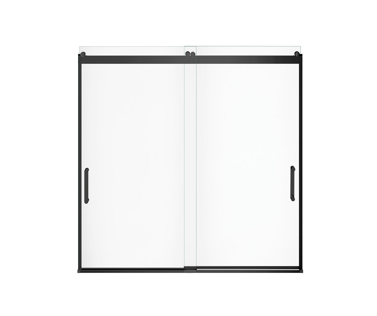 MAAX 136695-900-340-000 Revelation Round 56-59 x 56 ¾-59 ¼ in. 8mm Bypass Tub Door for Alcove Installation with Clear glass in Matte Black
