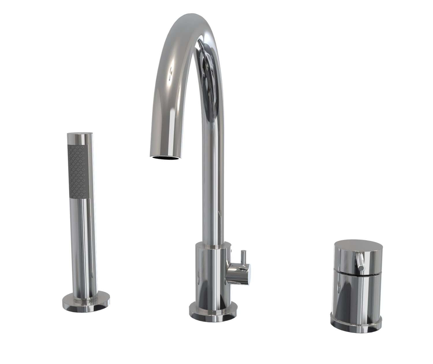MAAX 10045541-084 Keros Deckmounted Tub Faucet with Handshower in Chrome