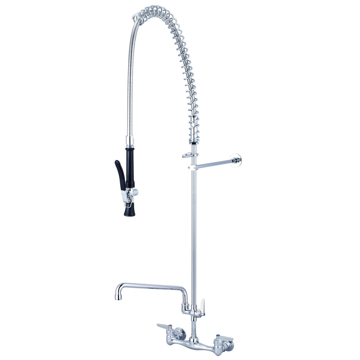 Central Brass 80047-ULE60-AD3 Two Handle Wallmount Pre-Rinse Faucet in Polished Chrome