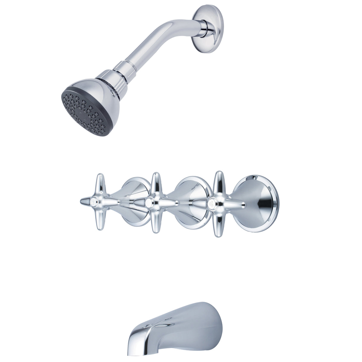 Central Brass 80868-C3 Three Handle Tub & Shower Set in Polished Chrome