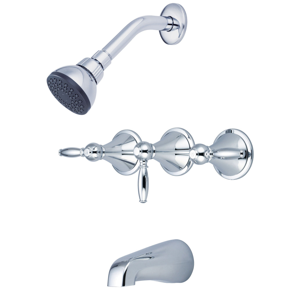 Central Brass 80868-L3 Three Handle Tub & Shower Set in Polished Chrome