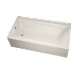 MAAX 105456-091-007-102 New Town 6032 IFS Acrylic Alcove Left-Hand Drain 10 Microjets Bathtub in Biscuit